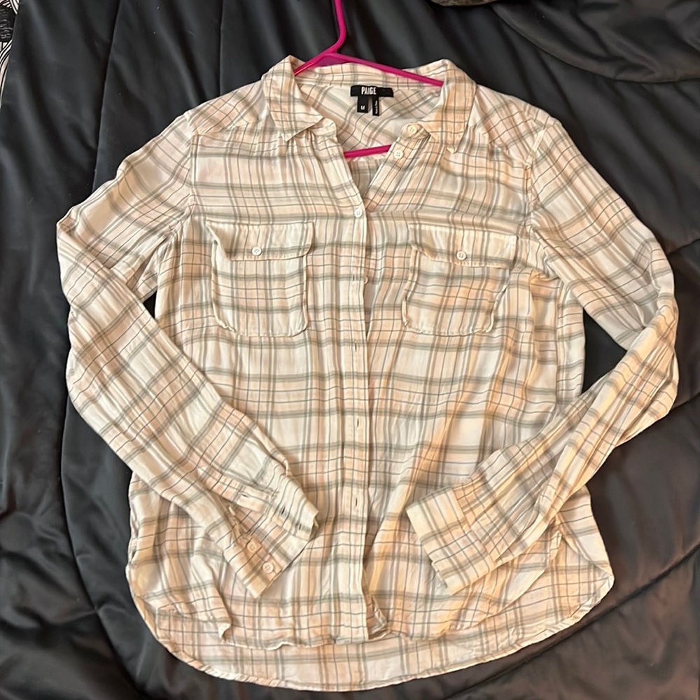 Paige viscose plaid shirt